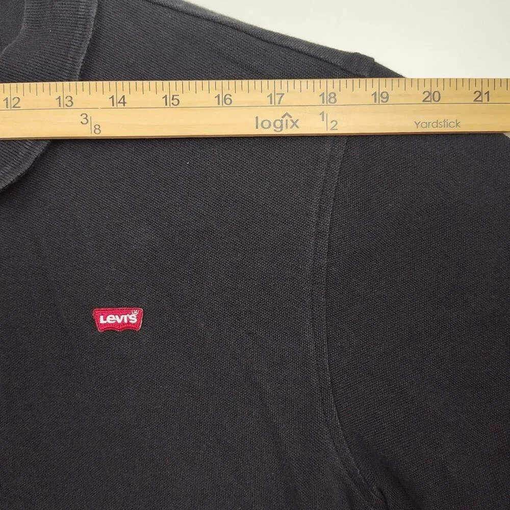 Levi's Polo Shirt Men's Size XL Black‎ Embroidered Logo Short Sleeves
